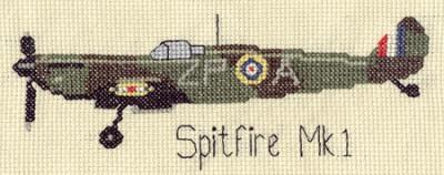 Spitfire aircraft cross-stitch picture